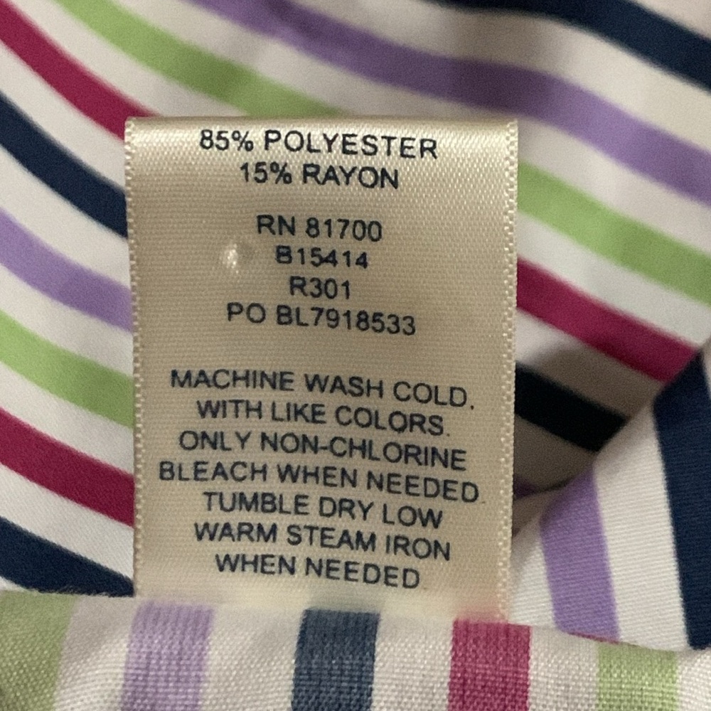 Blair Colorful Striped 3/4 Sleeve Button Down Shirt 3X - Picture 4 of 4